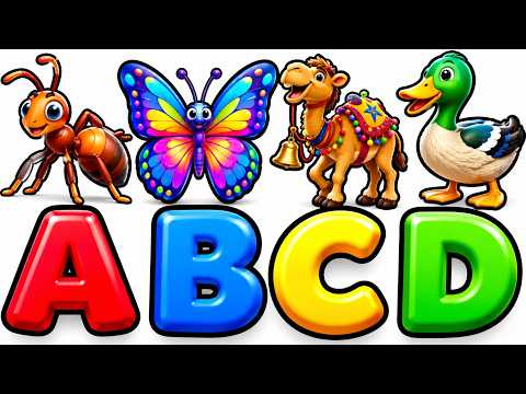A for Ant 🐜 B for Butterfly 🦋 | A to Z Alphabet Words for Kids | ABC Learning | @PRINIT