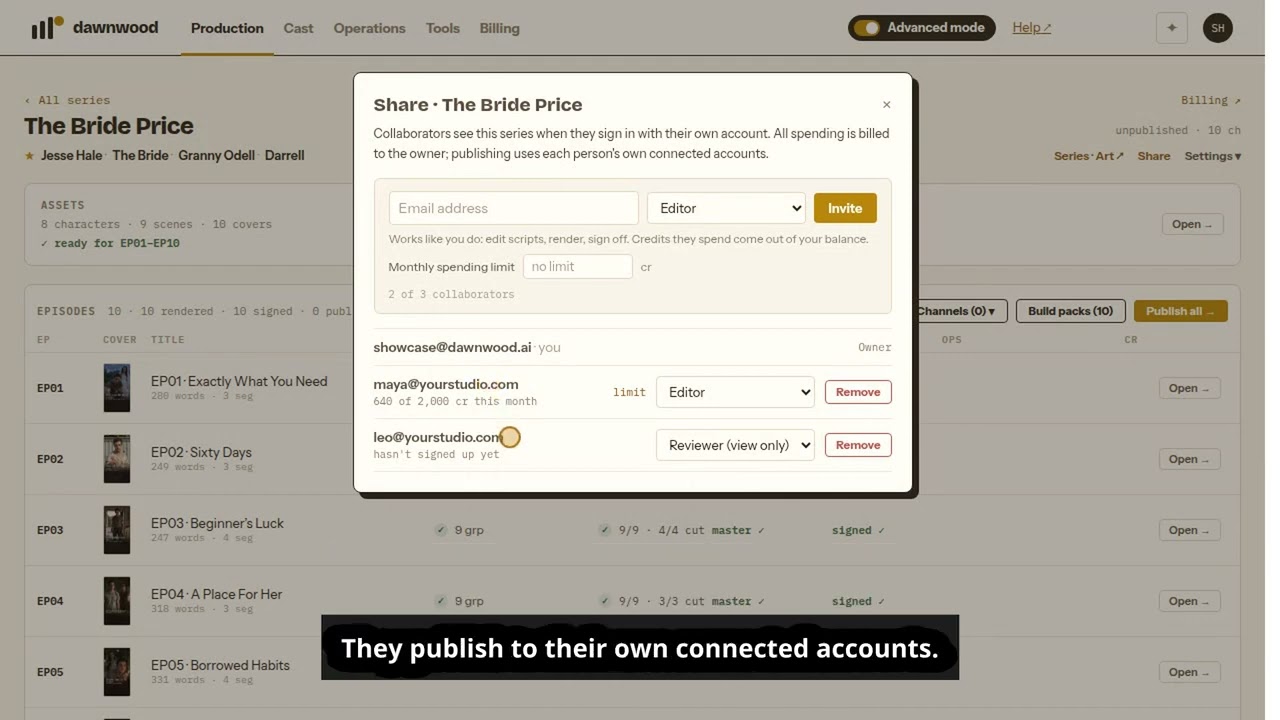 Video walkthrough: Share an AI Drama Series With Your Team: Editors & Reviewers