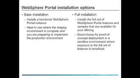 WebSpherePortal Installation Options