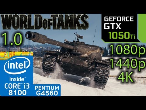 World of Tanks 1.0 - GTX 1050 ti - i3 8100 - G4560 - 1080p - 1440p - 4K - benchmark