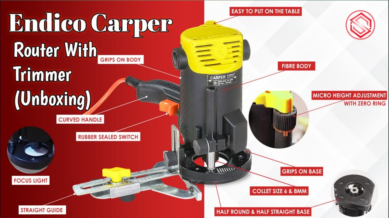 Endico Carper 6 & 8mm Router With Trimmer | Trimming | Moulding ...