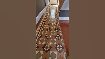 From dull to shiny, Victorian tiled floor transformation #restoration #tile #victorian