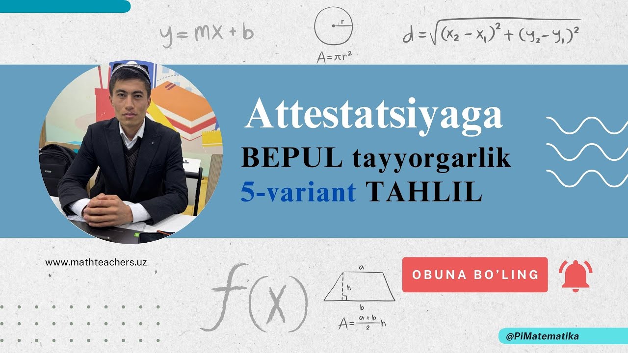 Attestatsiyaga tayyorgarlik testlari 5 kun TAHLILI