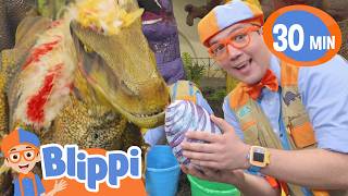 blippi explores dinosaur eyes sight dinosaur eyes