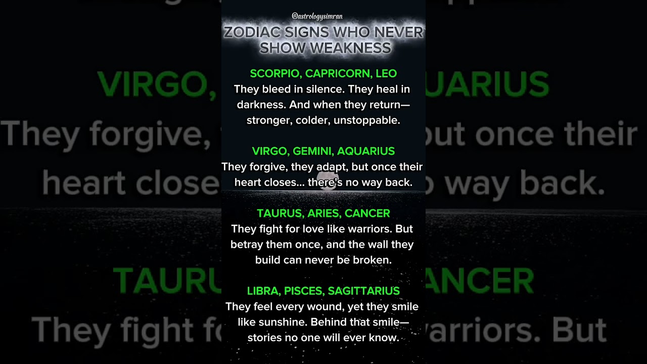 Zodiac Signs That Hide Their Pain Like Warriors #zodiac #zodiacsigns #astrology #horoscope #tarot