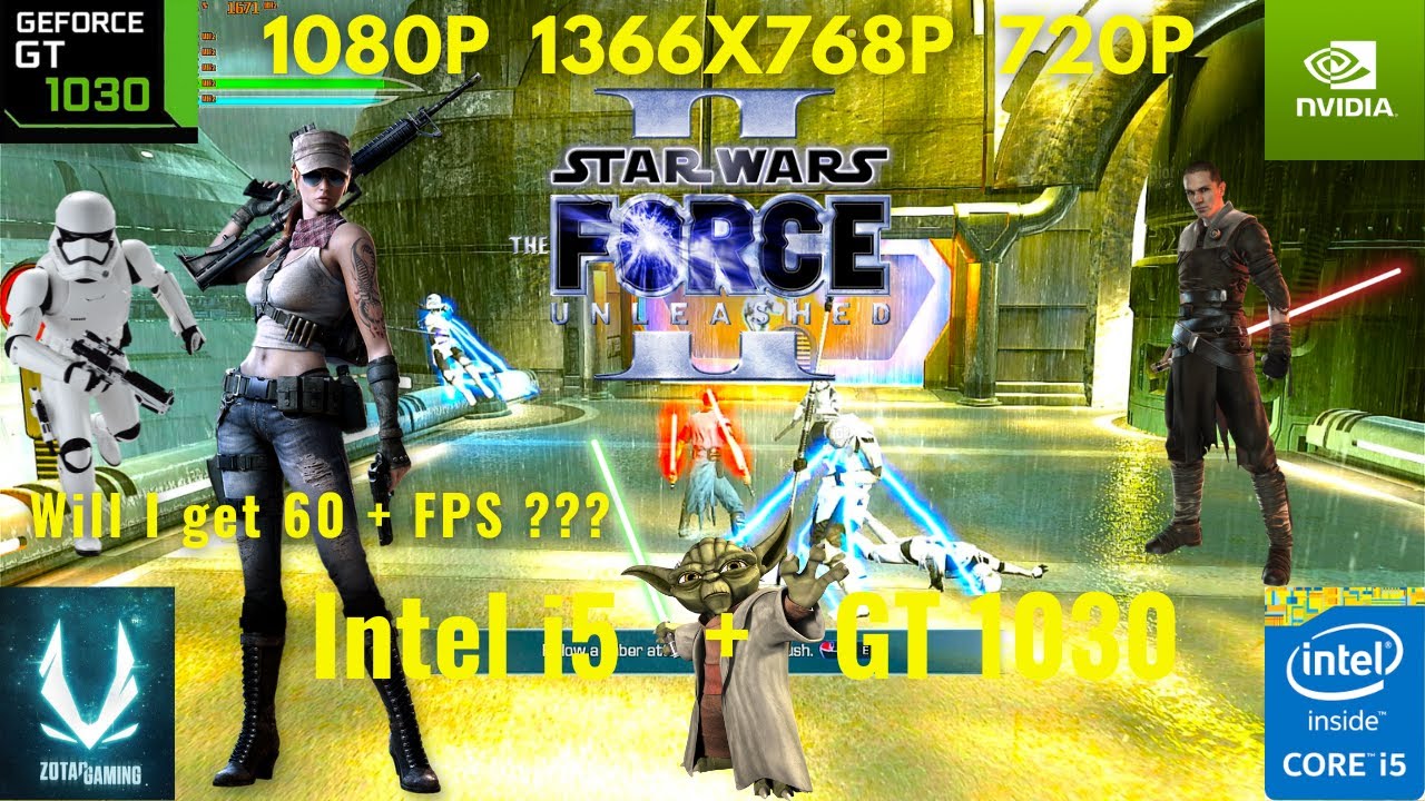 Star Wars The Force Unleashed 2 on GT 1030 i5 4460 All Settings 60+FPS