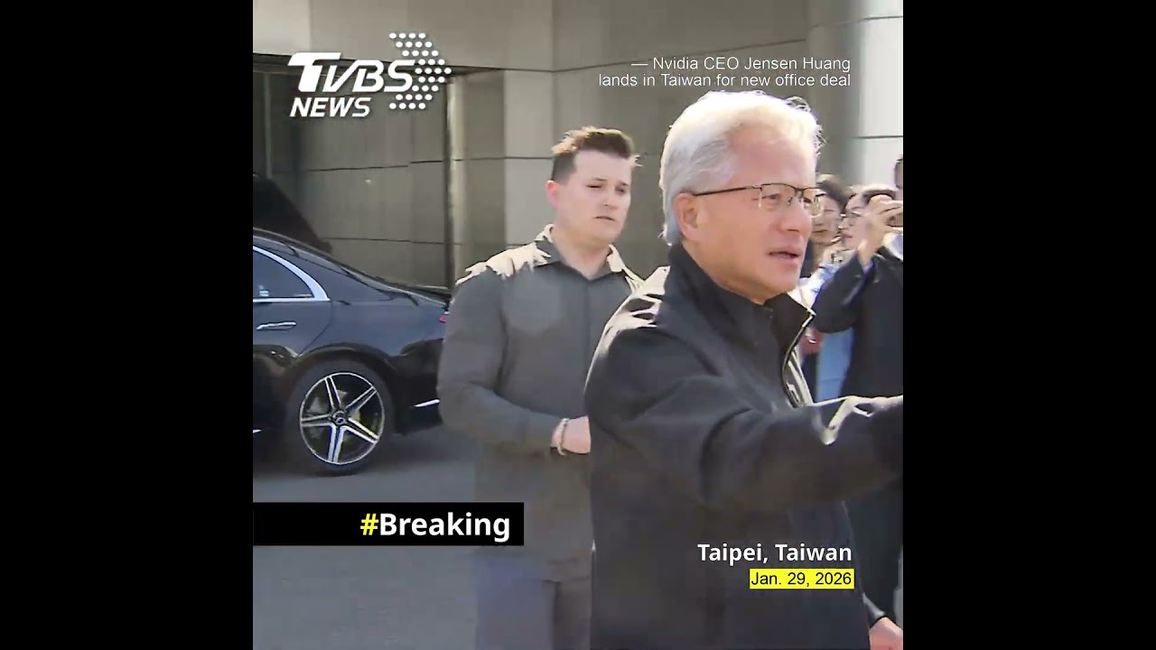 Nvidia's Jensen Huang arrives in Taipei amid headquarters talks 