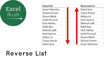 How to Reverse or flip data range in Excel