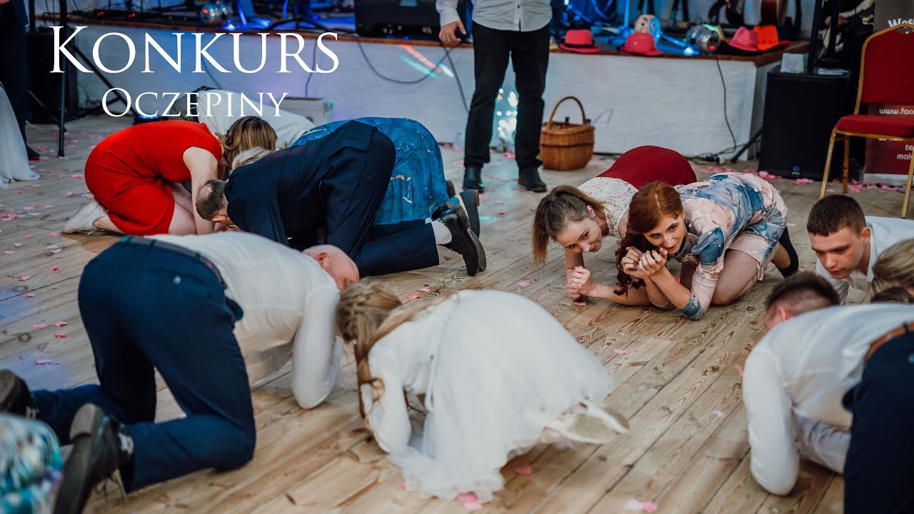 Śmieszny konkurs OCZEPINY WESELE 2022r Zespół Make Me Feel sala OSP Rybno