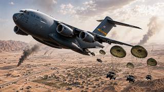 Rare Footage: US C-17 Female Pilot Drops Humvees at High Speed in Sharp Maneuver