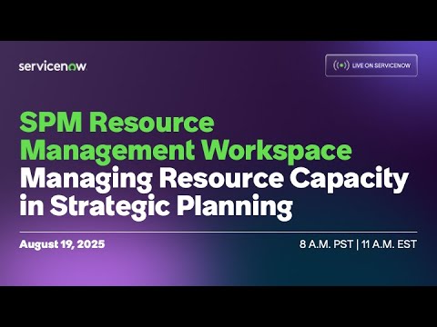 Resource Managers, Project Managers, and SPM Admins, please join us as we continue covering the functionality and benefits you can unlock with SPM's new Resource Management Workspace (RMW). In this session, our experts will share a deep dive on managing resource capacity in strategic planning.