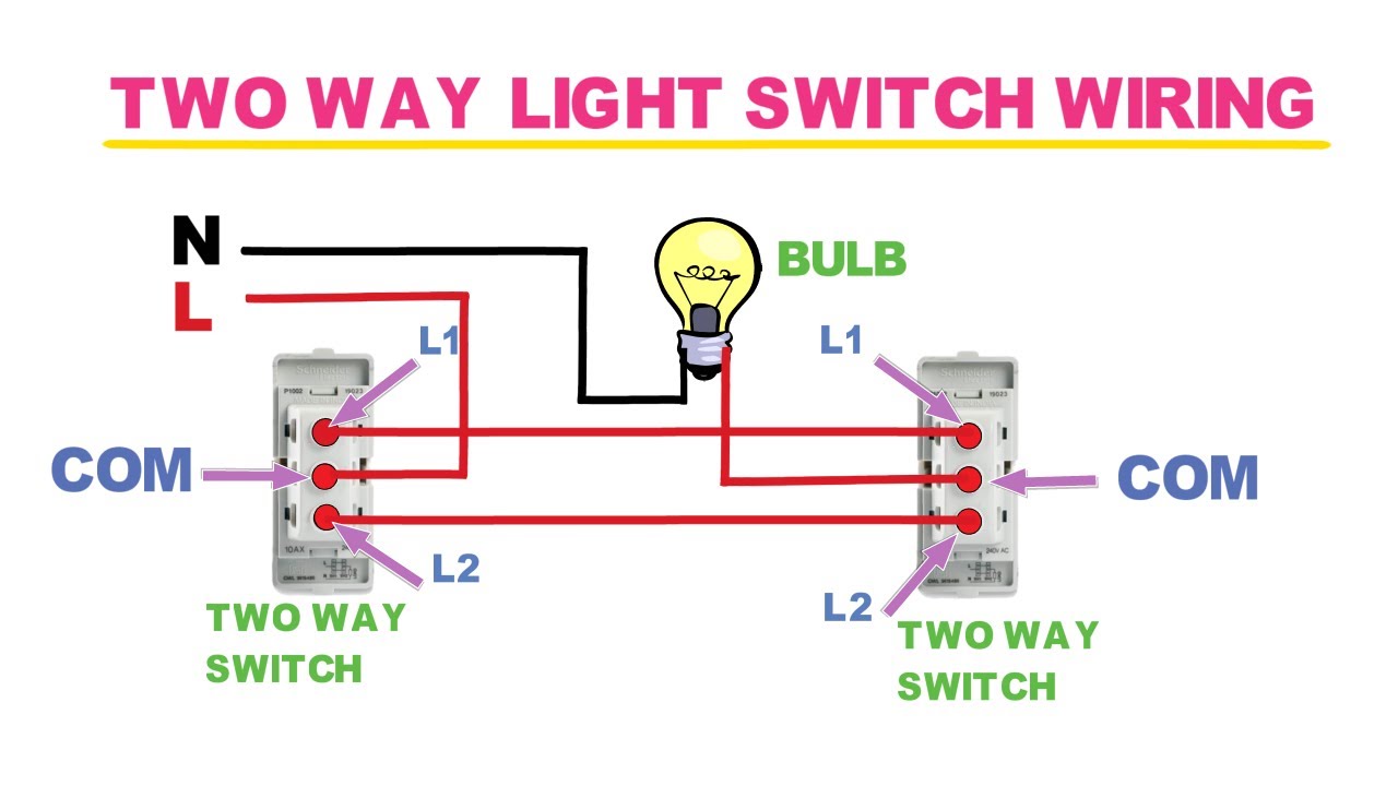 2 way switch wiring diagram - YouTube