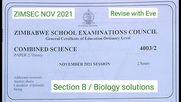 Zimsec Nov 2021Combined Science- Solutions for section B