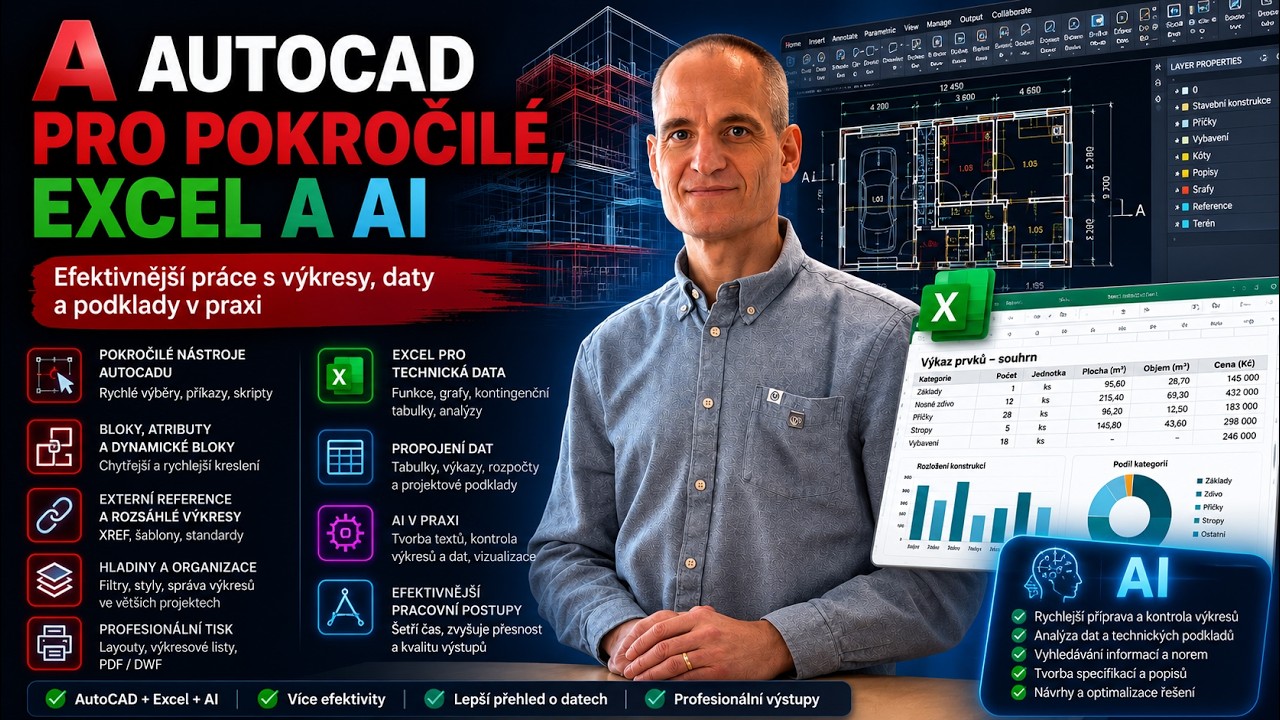 Náhled videa: Školení AutoCAD pro pokročilé, Excel a AI