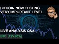 BITCOIN TESTING IMPORTANT LEVEL | ETHEREUM UPDATE | LIVE ANALYSIS