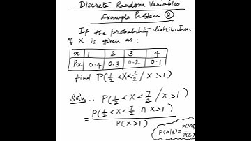 Discrete Random Variables/Example Problem 2/ Conditional Probability  calculation/Probability Theory