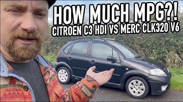 Je zult niet geloven hoeveel MPG deze Citroën! C3 HDi verbruikt vergeleken met de Merc CLK V6 op ...