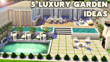 5 Luxurious Garden & Pool Ideas 🌿✨ | The Sims 4 Speed Build (No CC)