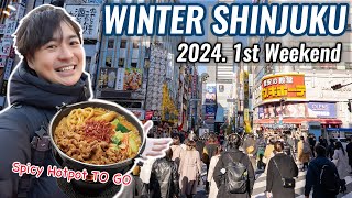 Winter Shinjuku 1st Weekend, Kabukicho, Beef Spicy Hotpot To Go, Free Night View Observatory Ep.457