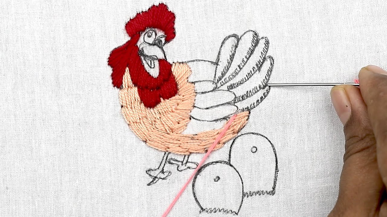 Really Talented Needlework Chicken Pattern Embroidery Design