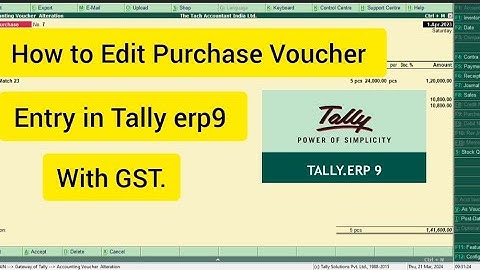 How to Edit Purchase Voucher Entry in Tally erp9 .