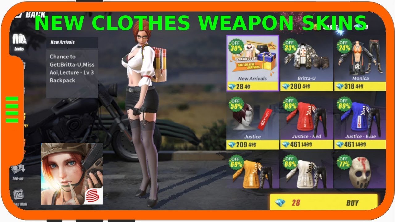 RoS - NEW CLOTHES WEAPON SKINS!! Rules Of Survival