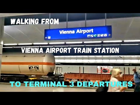 Walking from Vienna Airport Train Station to Terminal 3 / June 2022