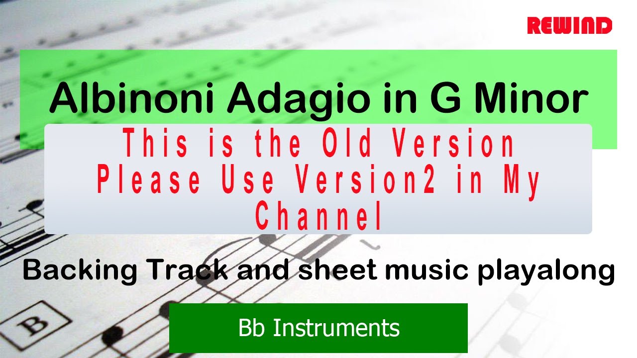 Albinoni Adagio Tenor/Soprano Sax/Clarinet V1 please use V2 in my Channel