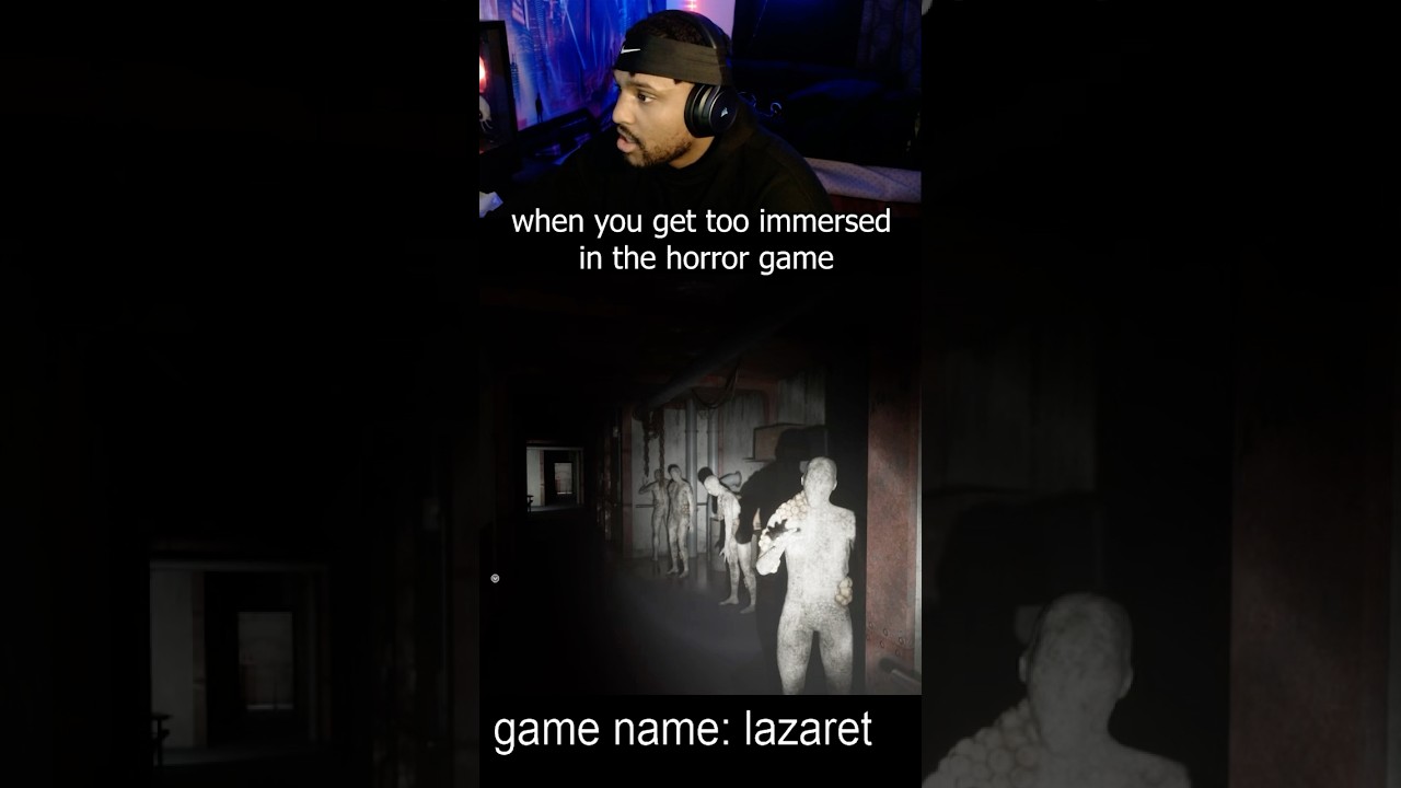 When you’re too immersed in the horror game #gaming #funny