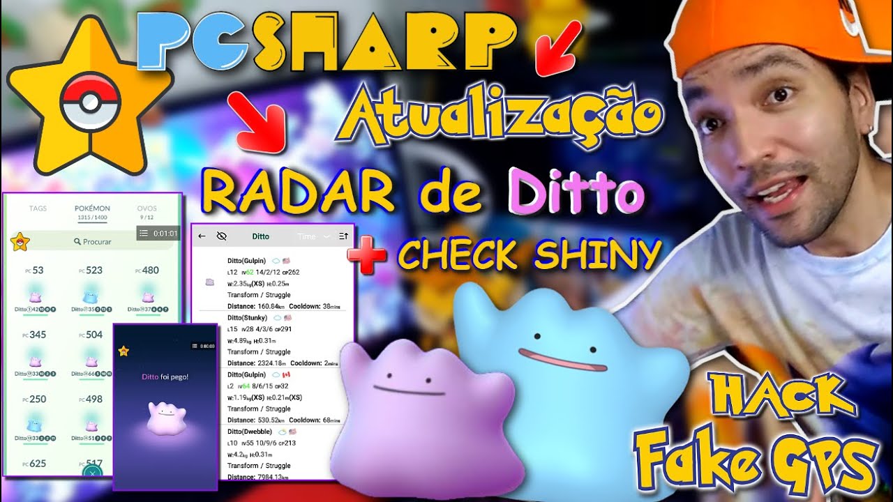 Radar de Ditto no PGsharp ! Agora Vai ! Saga em Busca do Ditto Shiny no  Evento Travessuras 