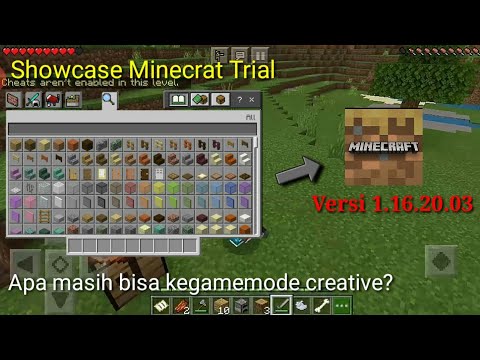 Mencoba gamemode creative di Minecraft Trial terbaru