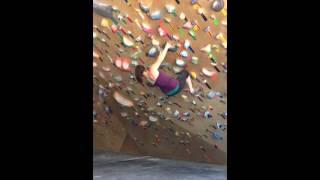 Brooklyn Boulders Injury   Tia's broken ankle 6 14 14 Yellow & Red V2 Deathslant