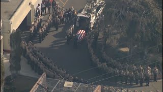 Procession escorts casket of fallen L.A. County sheriff's detective  to mortuary I ABC7