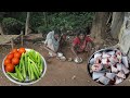 100 years rural tribe grandma cooking their food | hard lifestyle of rural TRIBE PEOPLE | poor life