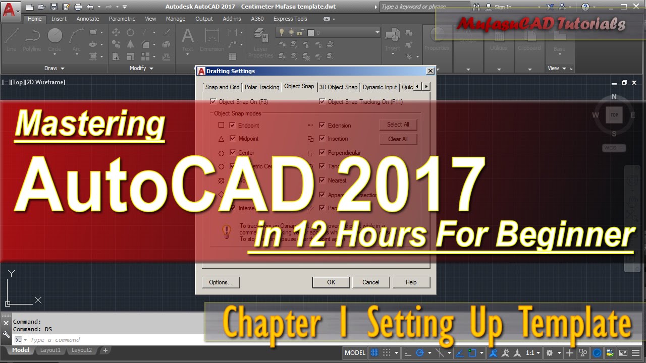 autocad 2017 setting up template for beginner course chapter 1