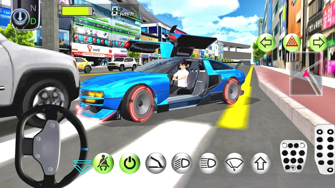 ​3D Driving Class: Most Realistic Supercar with Neon Rims & Flying Doors! 🏎️✨