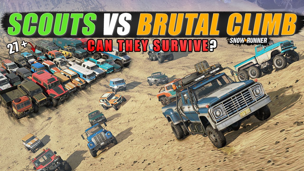 Scouts vs Brutal Climb Challenge – Can They Survive? | SnowRunner