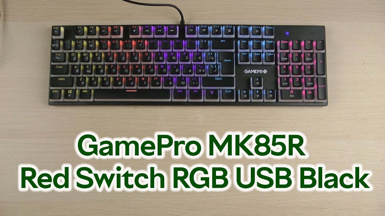 Розпаковка GamePro MK85R Red Switch RGB USB Black