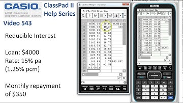 ClassPad Help 543 - Reducible Interest