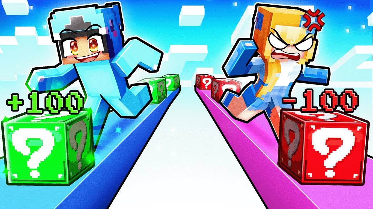 Lucky Block Race BUT I RIGGED Crystal's Blocks!