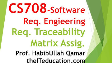 CS708-SRE Assignment Solution No 2 Guideline | How to Create Requirement Tracability Matrix