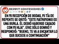 En mi recepción de bodas, mi tía de repente gritó: Esto es una burla, él debió cadarse con mi hija