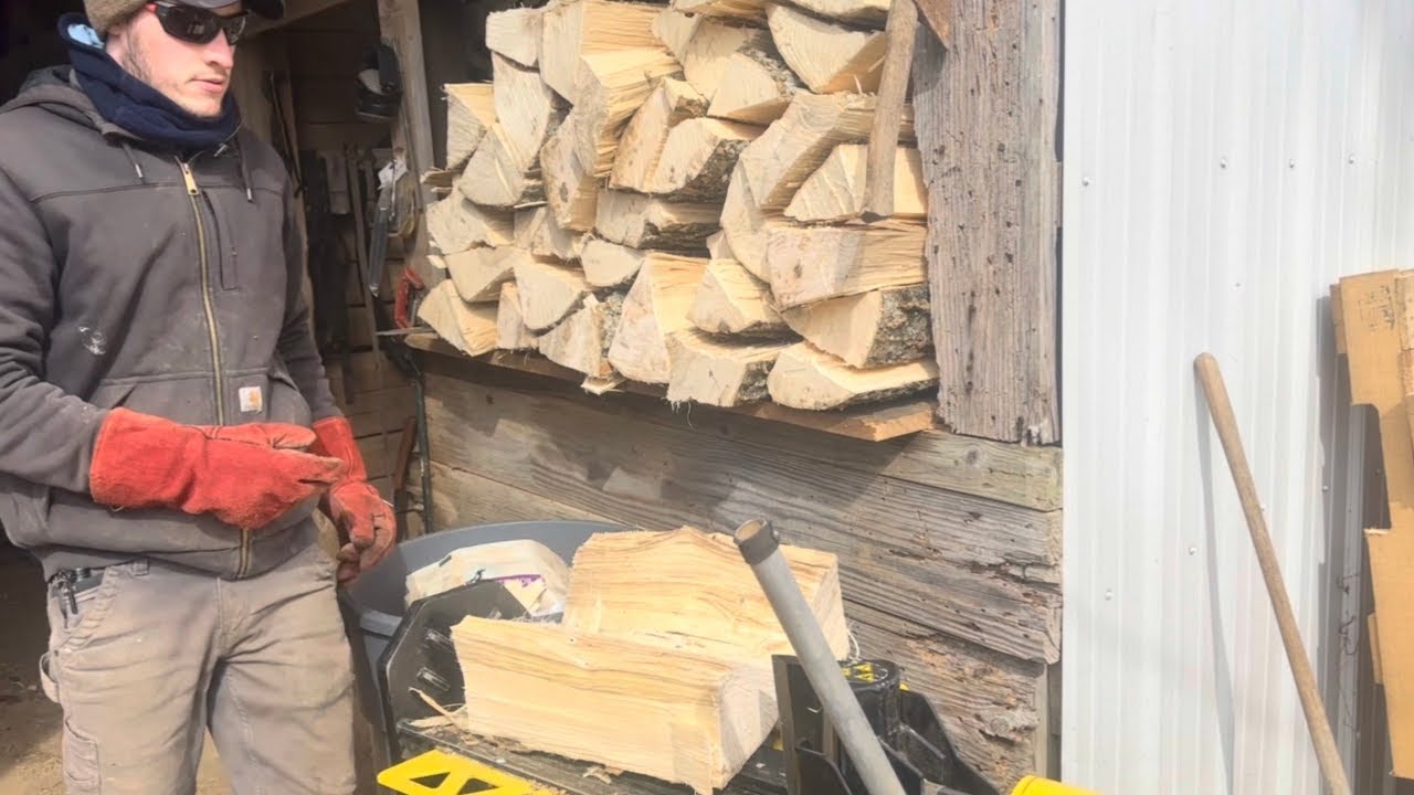 Processing a face cord of firewood in 3 minutes 