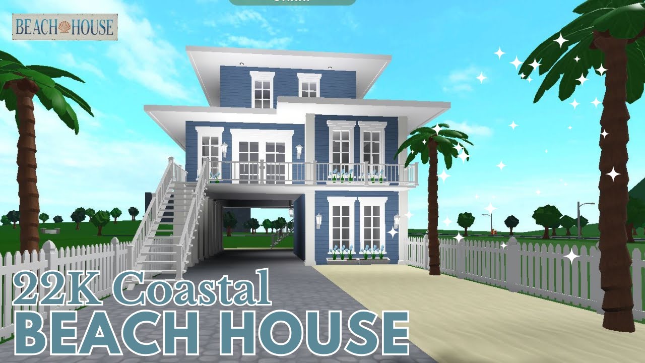 aesthetic coastal beach house - bloxburg roblox