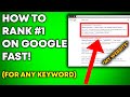 How To Rank #1 On Google’s First Page FAST (FULL SEARCH ENGINE OPTIMIZATION TUTORIAL FOR BEGINNERS!)