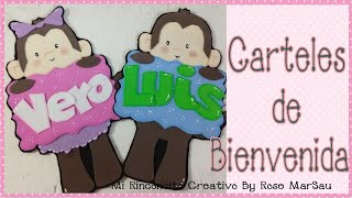 Letreros de Bienvenida de foami o goma eva Cartel personalizado