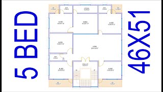 HOUSE PLAN DESIGN | EP 29 | 2300 SQUARE FEET 5 BEDROOMS HOUSE PLAN | LAYOUT PLAN