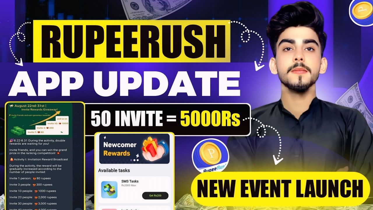 Rupee Rush New Update | Rupee Rush Friend Invite Event Full Guide | Work From Home 