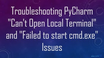 Troubleshooting PyCharm "Can