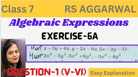 Algebraic Expressions Class 7 - Exercise 6A - Question 1 (v-vi) - Chapter 6 - Rs Aggarwal - CBSE